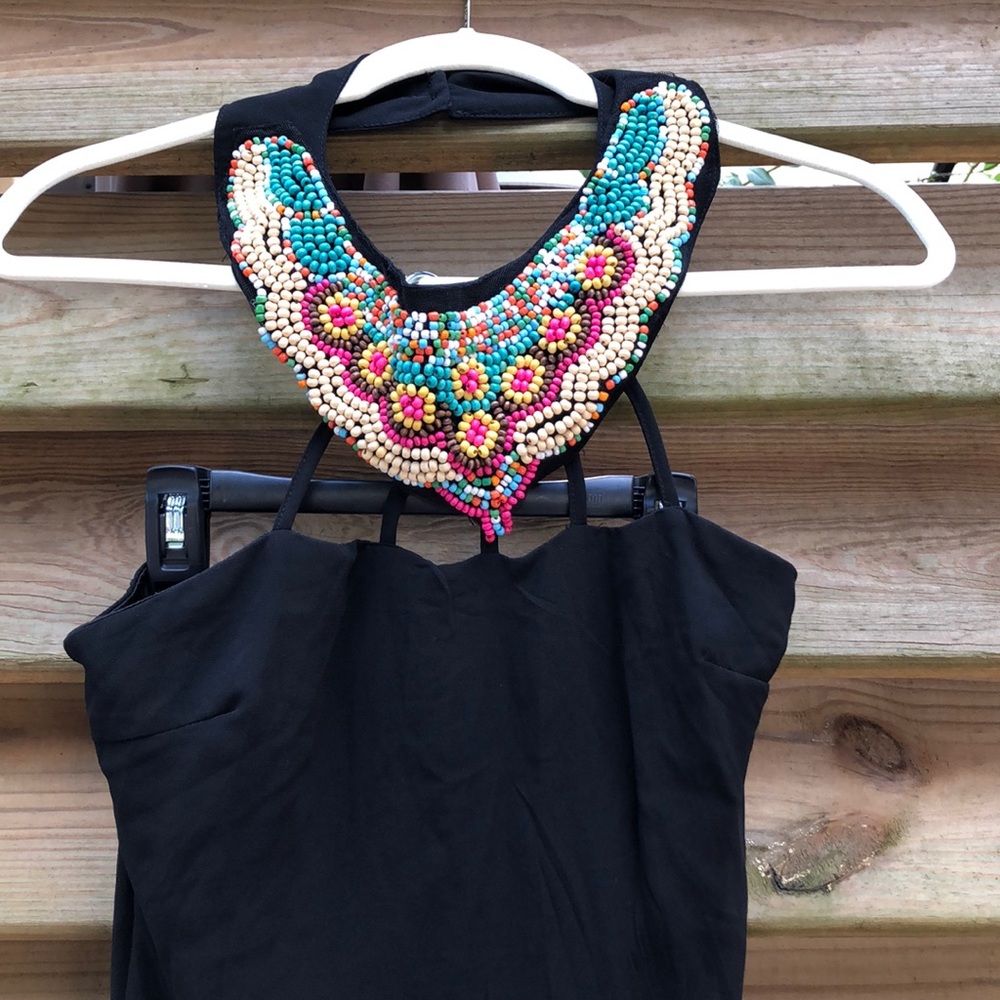 Beaded Neck Maxi Dress